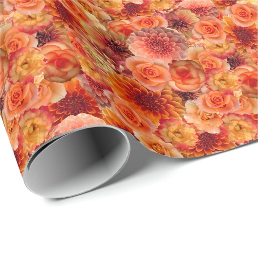 ラストスウィングビフォアザリング オレンジの花 結婚前お別れパーティー ラッピングペーパー (ロールコーナー)