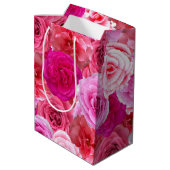 ラストスウィングビフォアザリング ゴルフ女子パーティー ピンクの花ギフトバッグ ミディアムペーパーバッグ (裏面アングル)