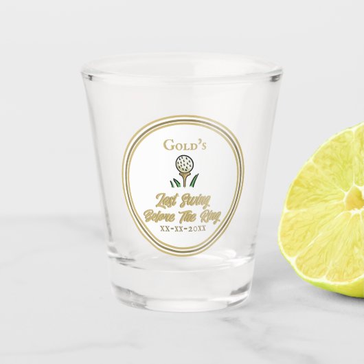ラストスウィングビフォアザリング ゴルフ 白 金 ショットグラス (正面)