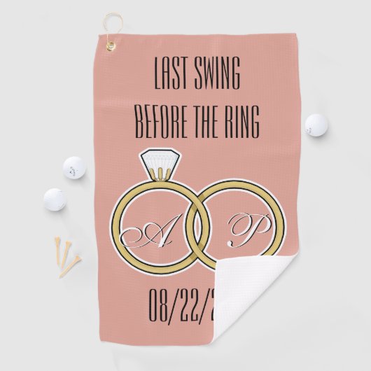 ラストスウィングビフォーザリング ウェディングパーティー ピンク ゴルフタオル (インサイチュ)