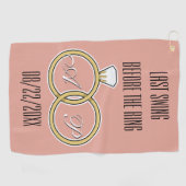 ラストスウィングビフォーザリング ウェディングパーティ ピンク ゴルフタオル (横)