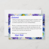 ラストスウィング・バチェロレッテパーティー・ゴルフ・ブルー・フラワーズ サンキューカード (裏面)