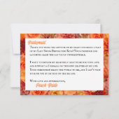 ラストスウィング・バチェロレッテ・パーティー・ゴルフ ピーチ・フラワール 最後のゴルフ サンキューカード (裏面)
