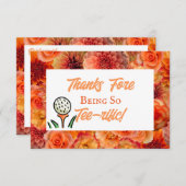 ラストスウィング・バチェロレッテ・パーティー・ゴルフ ピーチ・フラワール 最後のゴルフ サンキューカード (正面/裏面)