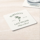 ラストスプラッシュビーチパームズバチェロレッテ スクエアペーパーコースター (アングル)