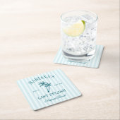 ラストスプラッシュブルーティール（緑がかった色）パームズバチェロレッテ スクエアペーパーコースター (インサイチュ)