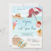 ラストスプラッシュ夏ビーチ熱帯ブライダルシャワー 招待状 (正面)