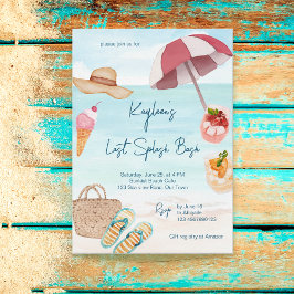 ラストスプラッシュ夏ビーチ熱帯ブライダルシャワー 招待状