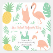 ラストスプラッシュ" ステッカー　パームツリー　水着 スクエアシール (正面)