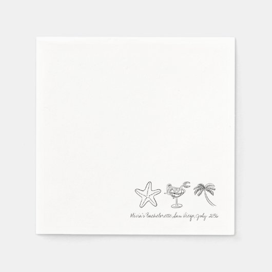 ラストスプラッシュ ブライズメイドパーティー サプライ ナプキン スタンダードカクテルナプキン (正面)