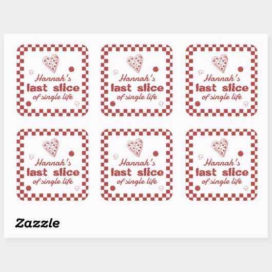 ラストスライス ピザ独身最後の週末パーティーの景品 スクエアシール (シート)