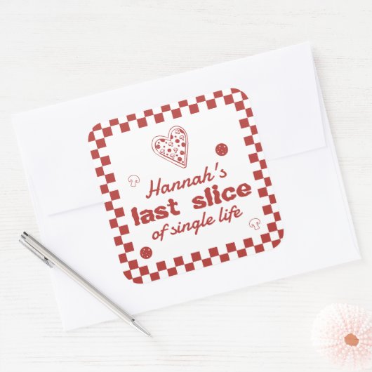 ラストスライス ピザ独身最後の週末パーティーの景品 スクエアシール (封筒)