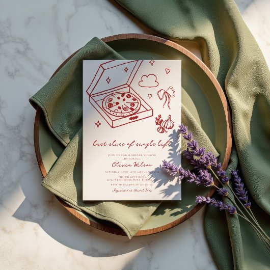 ラストスライス ピザ ブライダルシャワー 招待状