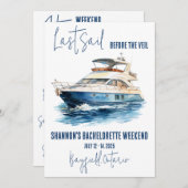 ラストセイルズセーリングバチェロレッテ週末パーティー 招待状 (正面/裏面)