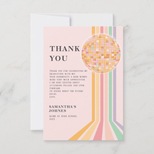ラストダンスレトロ卒業パーティー サンキューカード (正面)