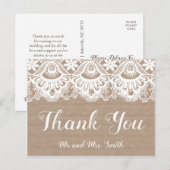 ラストックとレースのウェディングサンクス ポストカード (正面/裏面)