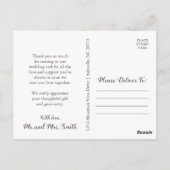 ラストックとレースのウェディングサンクス ポストカード (裏面)
