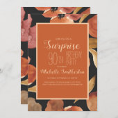 ラストテラコッタウォーターカラーフローラ90th誕生日 招待状 (正面/裏面)