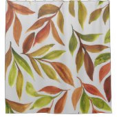 ラストテラコッタグリーンウォーター葉カラー シャワーカーテン (正面)