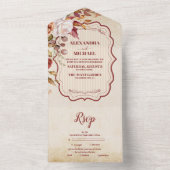 ラストテラコッタフラワーズバーンドオレンジ秋の結婚式 オールインワン招待状 (内側)