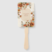 ラストテラコッタフラワーズバーンドオレンジ秋の結婚式 ハンドファン (正面)