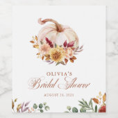 ラストテラコッタフローラパンパスグラスアンドパンプキン ワインラベル (シングルラベル)