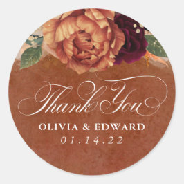 ラストテラコッタフローラパンパスグラスサンキュー ラウンドシール