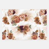 ラストテラコッタフローラパンパスグラスボタニック ラッピングペーパーシート (正面)