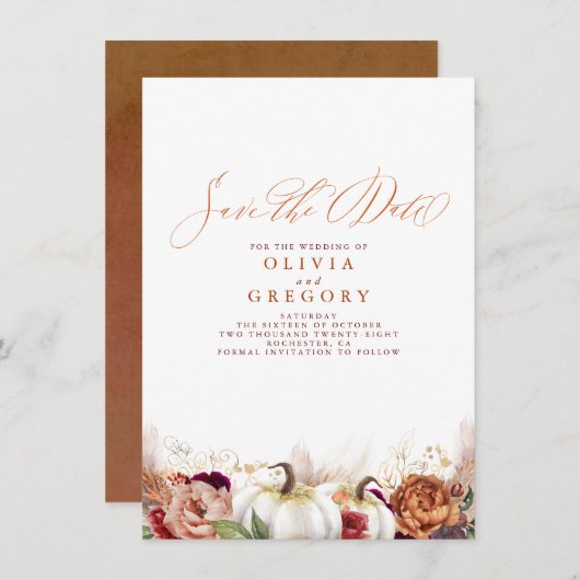 ラストテラコッタフローラパンプキンス秋保存日付 案内状 (正面/裏面)