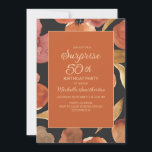 ラストテラコッタフローラブラック50thサプライズ 招待状<br><div class="desc">黒エレガント色50thサプライズバースデーパーティ招待状の錆び、燃えたオレンジ、テラコッタの水の色のフローラあなたの名前とパーティー情報とカスタマイズ共に。</div>