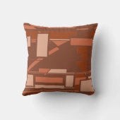 ラストテラコッタベージュオンブラウンサウスウエストアートルック クッション (裏面)