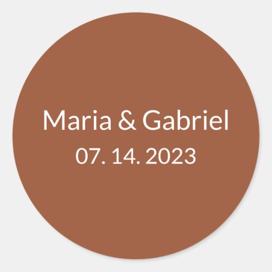 ラストテラコッタミニマルタイポグラフィシンプル ラウンドシール (正面)