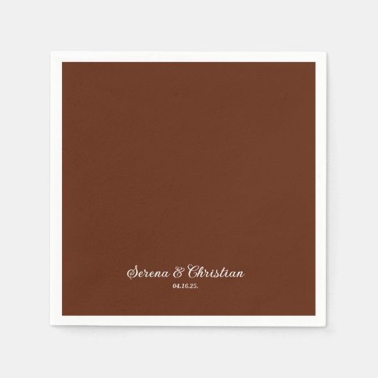 ラストテラコッタ結婚フローラ スタンダードカクテルナプキン (正面)