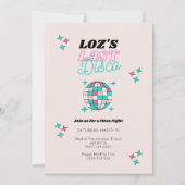 ラストディスコネオンピンクヘンパーティの招待状 招待状 (正面)