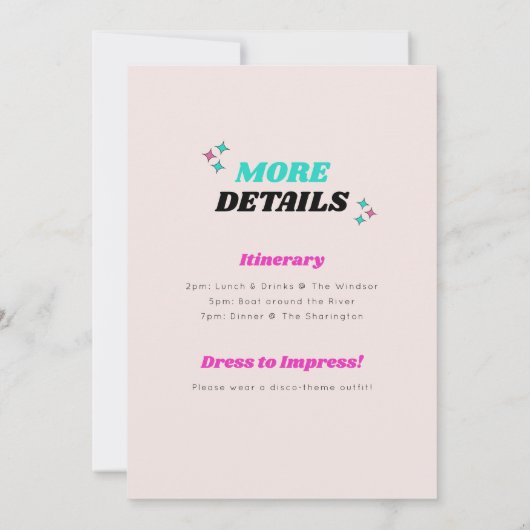 ラストディスコネオンピンクヘンパーティの招待状 招待状 (裏面)