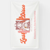 ラストディスコピンクカウガール独身最後のパーティーバナー 横断幕 (縦)