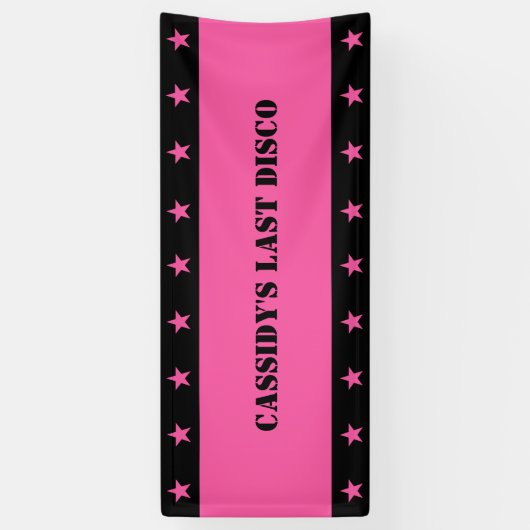ラストディスコピンクカウガール独身最後のパーティー 横断幕 (縦)