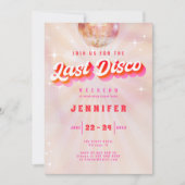 ラストディスコピンクレッドレトロバチェロレッテ週末 招待状 (正面)