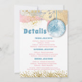 ラストディスコレトログラマラスバチェロレッテブルーゴールドピンク 招待状 (裏面)