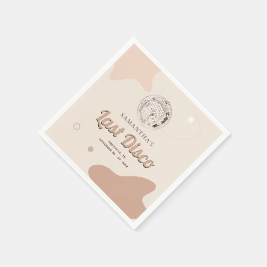 ラストディスコレトロ独身最後のバーティー用紙 スタンダードカクテルナプキン (角)