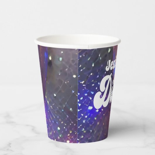 ラストディスコ独身最後のパープルミラーボール 紙コップ (右)
