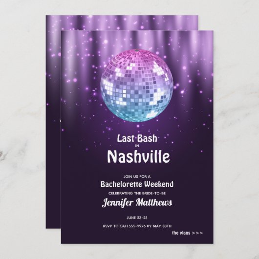 ラストディスコ ナッシュビル ブライズパーティー招待状 招待状 (正面/裏面)