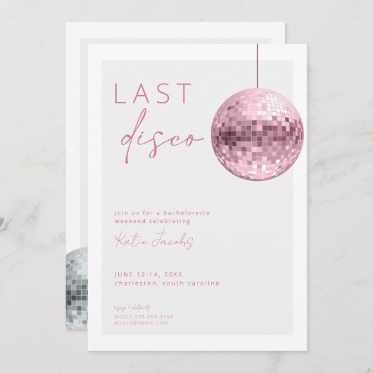 ラストディスコ・バチェロレッテウィークエンド招待状 招待状 (正面/裏面)