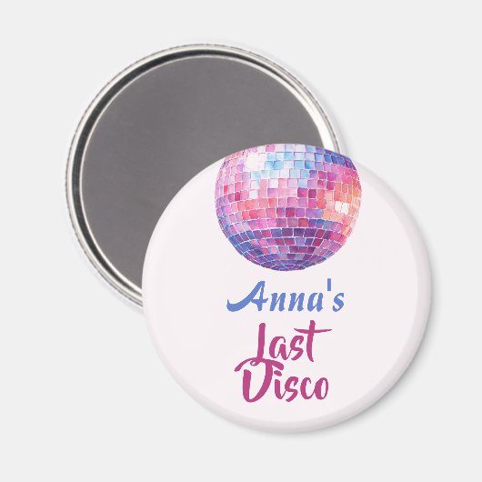 ラストディスコ・バチェロレッテパーティー | ピンクマグネット マグネット (正面/裏面)