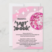 ラストディスコ・バチェロレッテ & ブライズシャワー・グルーヴィー 招待状 (正面)