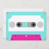 ラストディスコ ピンクとターコイズのレトロ カセットテープ 招待状 (裏面)