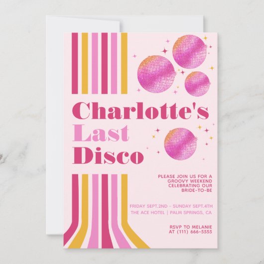 ラストディスコ ピンク ハッチェルメイド ウィークエンド 旅程 招待状 (正面)