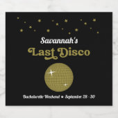 ラストディスコ 花嫁の最後の独身パーティー グルーヴィー レトロ スパークリングワインラベル (シングルラベル)