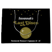 ラストディスコ 花嫁の最後の独身パーティー グルーヴィー レトロ ラージペーパーバッグ (正面)