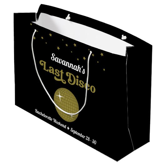 ラストディスコ 花嫁の最後の独身パーティー グルーヴィー レトロ ラージペーパーバッグ (裏面アングル)